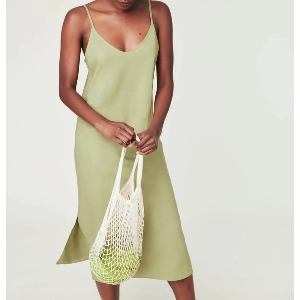 NEW with tags ANDIE pastel green linen slip dress, size XL